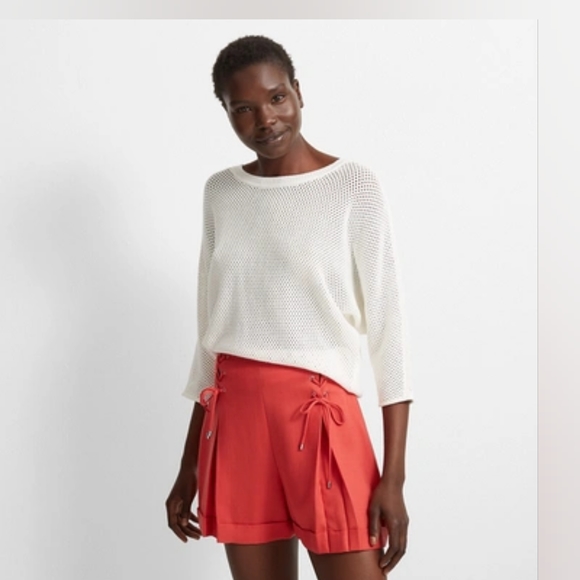 NWT Club Monaco Red/Coral Lace-up Ditmas Short sz 4 - Picture 2 of 4